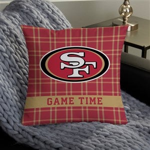 NFL San Francisco 49ers Plaid Personalized 14quot; Throw Pillow - 46334-S