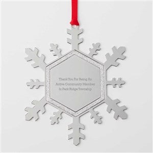 Personalized Logo Sparkling Snowflake Metal Ornament - 46359