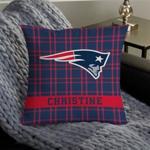 NFL New England Patriots Plaid Personalized 14quot; Throw Pillow - 46402-S