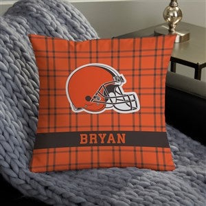 NFL Cleveland Browns Plaid Personalized 14quot; Throw Pillow - 46403-S