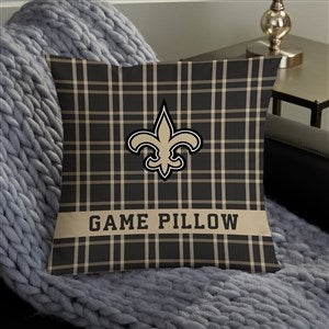 NFL New Orleans Saints Plaid Personalized 14quot; Throw Pillow - 46404-S