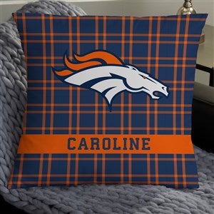 NFL Denver Broncos Plaid Personalized 18quot; Throw Pillow - 46406-L
