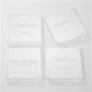 Personalized Logo Glass Coaster Set With Case - 46417