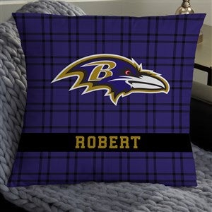 NFL Baltimore Ravens Plaid Personalized 18 Throw Pillow - 46440-L