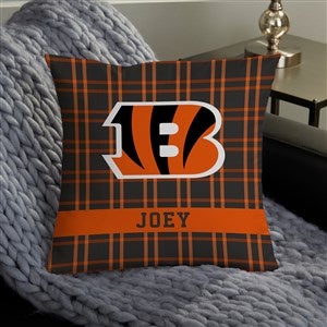 NFL Cincinnati Bengals Plaid Personalized 14 Throw Pillow - 46442-S