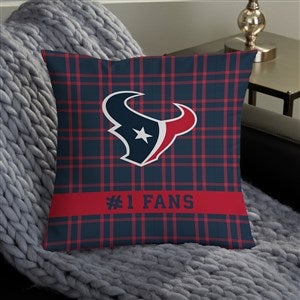 NFL Houston Texans Plaid Personalized 14" Throw Pillow - 46444-S