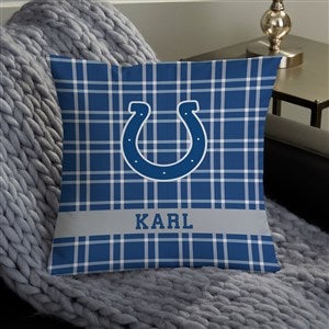 NFL Indianapolis Colts Plaid Personalized 14quot; Throw Pillow - 46446-S