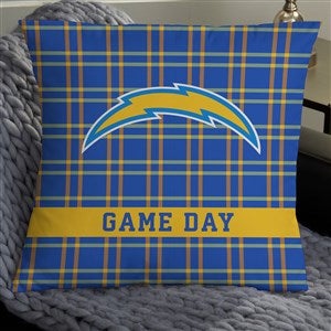 NFL Los Angeles Chargers Plaid Personalized 18quot; Throw Pillow - 46448-L