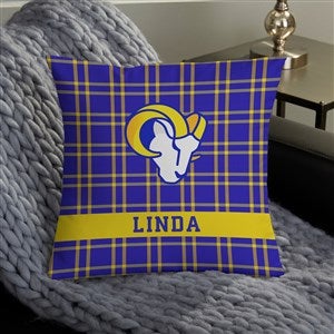 NFL Los Angeles Rams Plaid Personalized 14" Throw Pillow - 46449-S