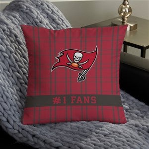 NFL Tampa Bay Buccaneers Plaid Personalized 14" Throw Pillow - 46456-S