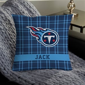 NFL Tennessee Titans Plaid Personalized 14" Throw Pillow - 46457-S
