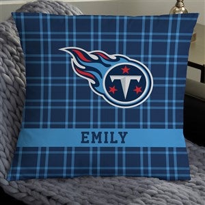 NFL Tennessee Titans Plaid Personalized 18" Throw Pillow - 46457-L