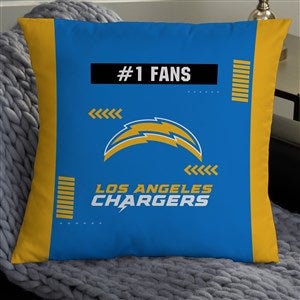 NFL Los Angeles Chargers Classic Personalized 18quot; Throw Pillow - 46573-L