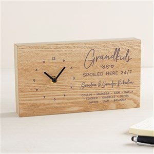 Grandkids Spoiled Here Personalized Wooden Clock - 46586