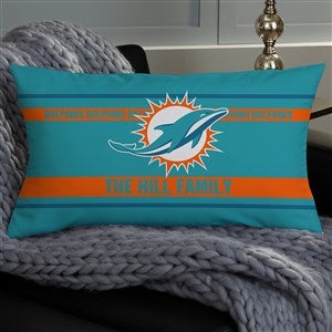 NFL Miami Dolphins Classic Personalized Lumbar Throw Pillow - 46590-LB