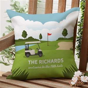 Golf Course Personalized Outdoor Throw Pillow -16quot;x16quot; - 46686