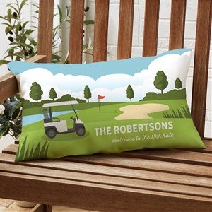 Golf Course Personalized Lumbar Outdoor Throw Pillow -12quot;x 22quot; - 46686-LB