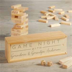 Game Night Personalized Jumbling Tower Game with Wood Case - 46772