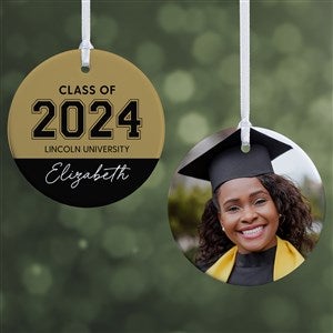 Collegiate Year Personalized Graduation Ornament- 2.85quot; Glossy - 2 Sided - 46790-2S