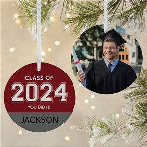 Collegiate Year Personalized Graduation Ornament- 3.75quot; Matte - 2 Sided - 46790-2L