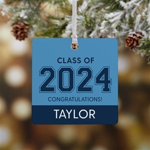 Collegiate Year Personalized Graduation Ornament- 2.75quot; Metal - 1 Sided - 46790-1M