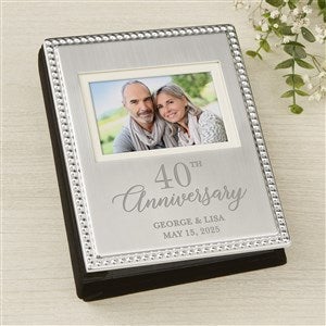 Anniversary Engraved Silver Beaded Mini Photo Album - 46833