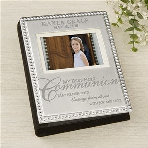 My First Holy Communion Engraved Silver Beaded Mini Photo Album - 46834