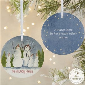 Snow Family Personalized Ornament-3.75 Matte - 2 Sided - 4687-2L
