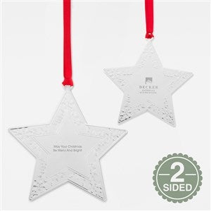 Personalized Logo Silver Star Metal Ornament - 46884