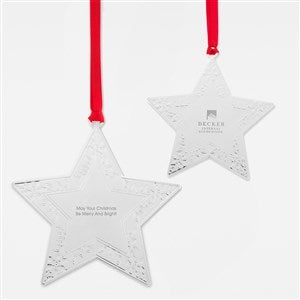 Personalized Logo Silver Star Metal Ornament - 46884