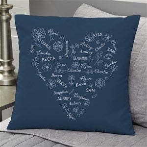 Blooming Heart Personalized Velvet Throw Pillow - Large - 46893-LV
