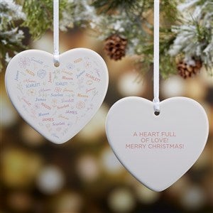 Blooming Heart Personalized Heart Ornament- 3.25quot; Glossy - 2 Sided - 46923-2