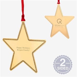 Personalized Logo Gold Star Metal Ornament - 46947