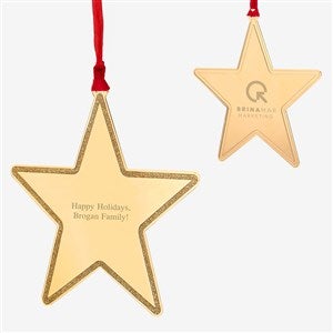 Personalized Logo Gold Star Metal Ornament - 46947