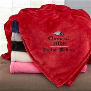 The Graduate Embroidered Fleece Blanket - 50x60 Red - 46955-SR