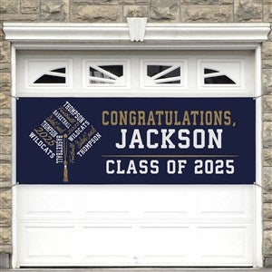 Repeating School Memories Personalized Graduation Banner - 45x108 - 46959-L