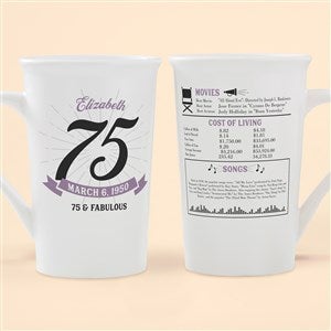 Historical Birthday Personalized Latte Mug 16 oz.- White - 47059-U