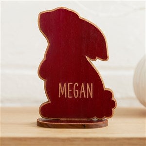 Personalized Wooden Easter Bunny Shelf Decoration - Red - 47110-R