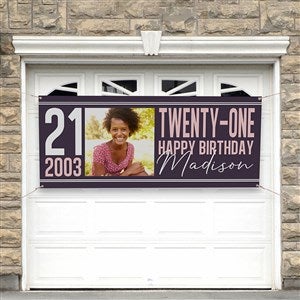 Timeless Birthday Personalized Photo Birthday Banner - 30x72 - 47221-P