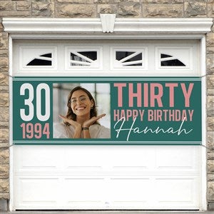 Timeless Birthday Personalized Photo Birthday Banner - 45x108 - 47221-LP