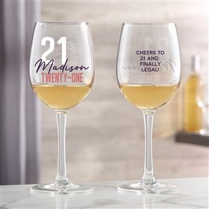 Timeless Birthday Personalized White Wine Glass - 47231-W