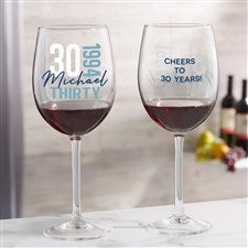 Timeless Birthday Personalized Red Wine Glass - 47231-R