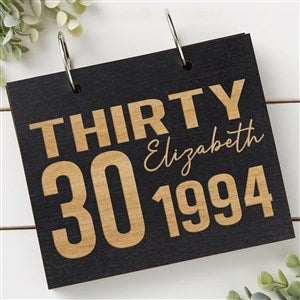 Timeless Birthday Personalized Wood Photo Album - Black Poplar - 47233-B