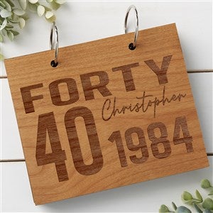 Timeless Birthday Personalized Wood Photo Album - Natural Alderwood - 47233-N