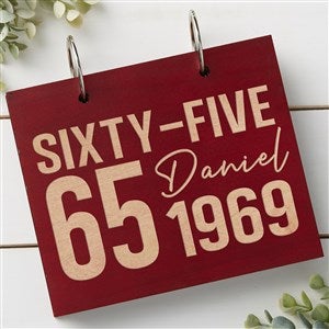 Timeless Birthday Personalized Wood Photo Album - Red Poplar - 47233-R