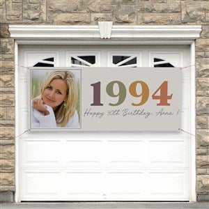 Birthday Year Personalized Photo Birthday Banner - 30x72 - 47249-P