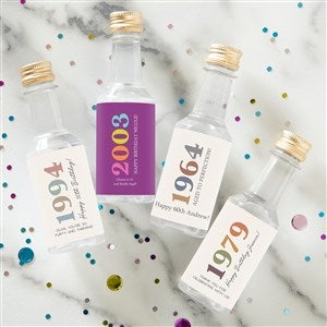 Birthday Year Personalized Mini Bottle Liquor Labels - 47252