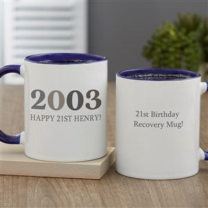 Birthday Year Personalized Coffee Mug 11 oz.- Blue - 47253-BL