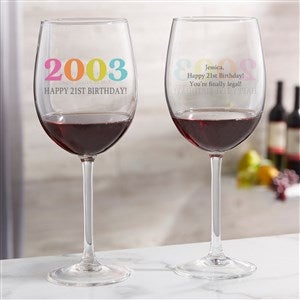 Birthday Year Personalized Red Wine Glass - 47261-R