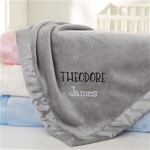 Lovely Names Embroidered Baby Blanket - Grey - 47296-G